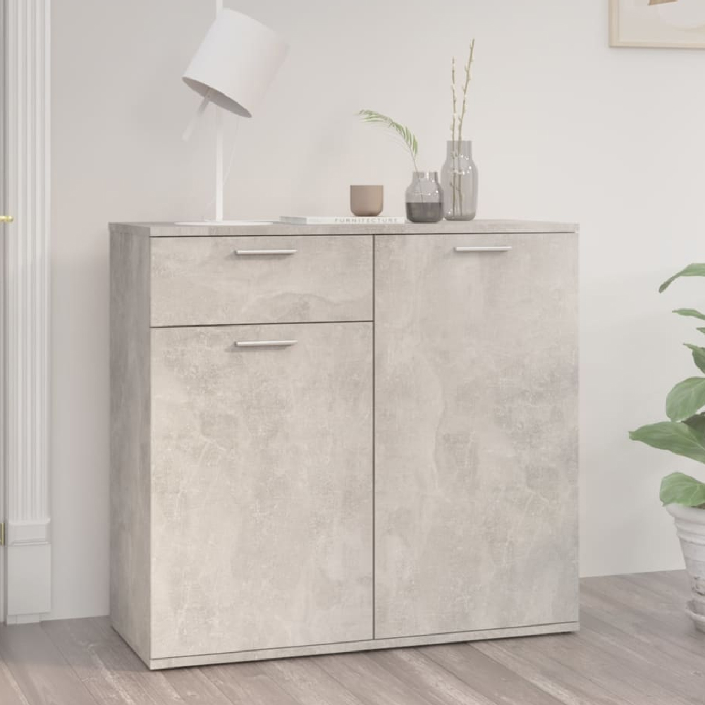 calhoun wooden sideboard with 2 doors 1 drawer in concrete grey