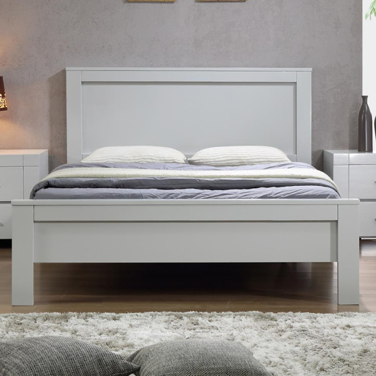 California Wooden King Size Bed In Grey | FiF