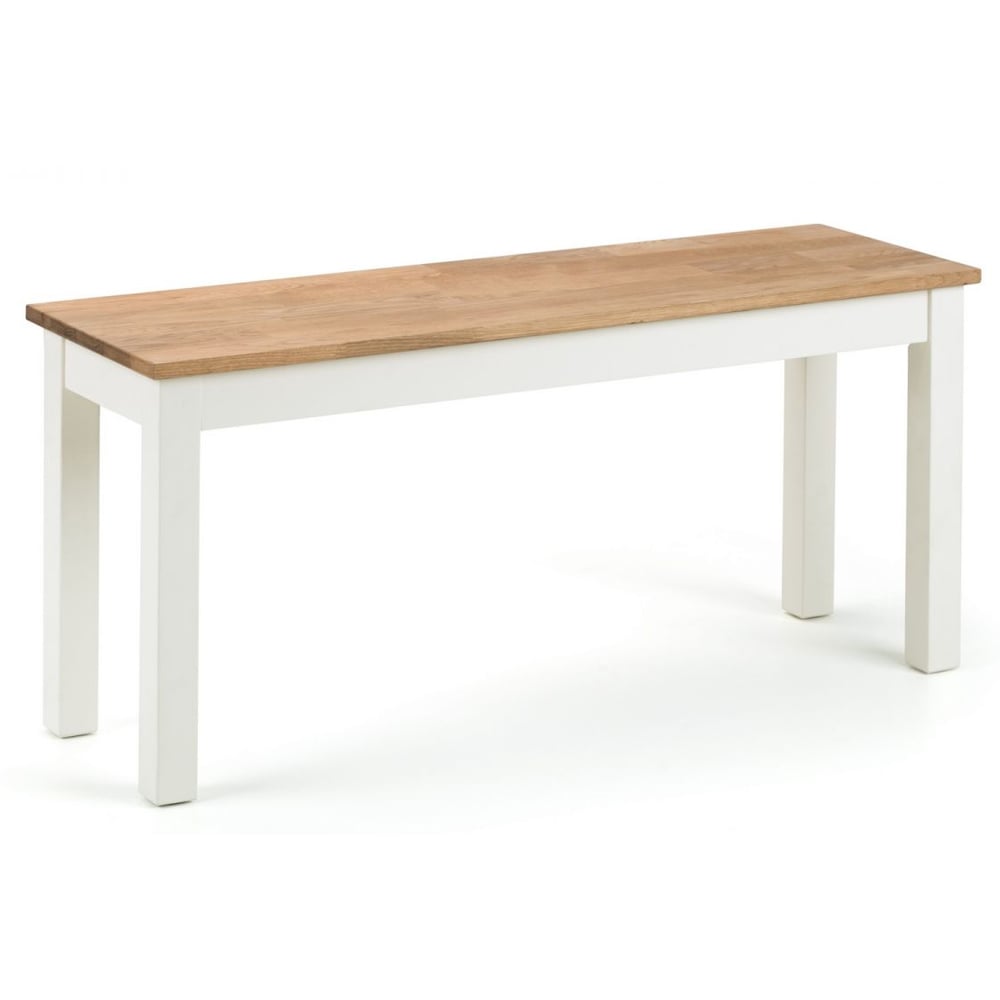 Product photograph of Calliope Wooden Dining Bench In Ivory And Oak from Furniture in Fashion