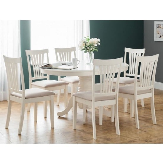 Product photograph of Salgado Extending Ivory Wooden Dining Table Table With 6 Chairs from Furniture in Fashion