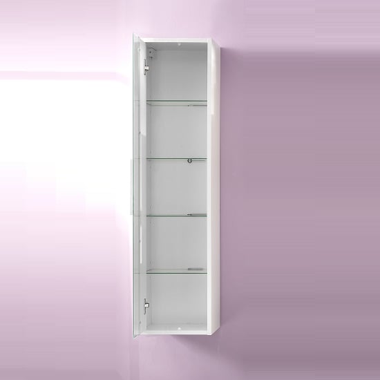 Campus Wall Mounted Bathroom Cabinet In High Gloss Fronts And LED ...
