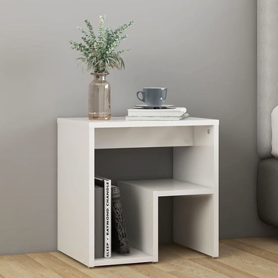 Read more about Canaan high gloss bedside cabinet in white