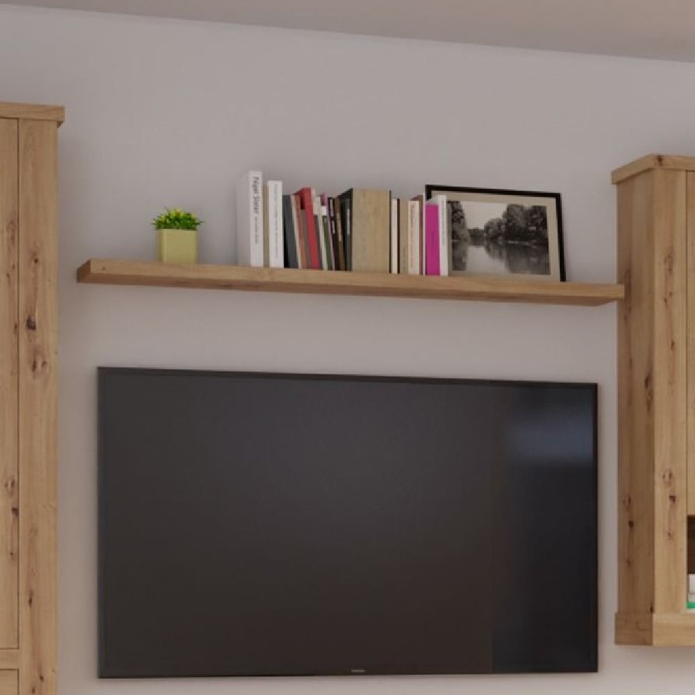 Product photograph of Caneadea Wooden Small Wall Shelf In Artisan Oak from Furniture in Fashion