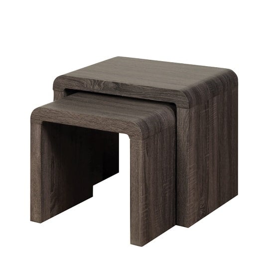 Photo of Cannock wooden set of 2 nesting tables in charcoal