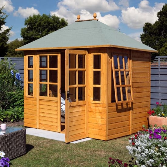 Read more about Cannonbury wooden summer house in dipped honey brown