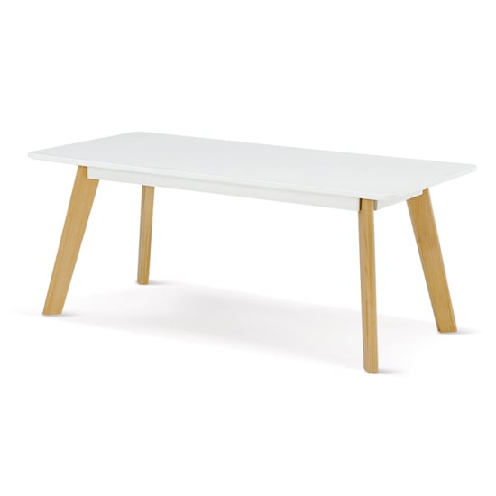 Product photograph of Benecia Wooden Rectangular Coffee Table In White from Furniture in Fashion