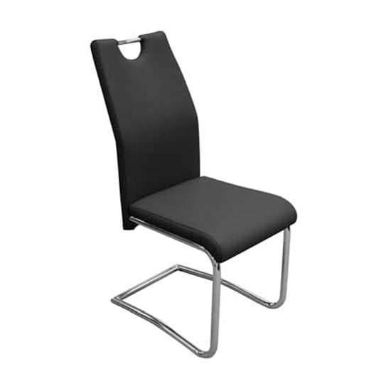 Product photograph of Capella Faux Leather Dining Chair In Black from Furniture in Fashion