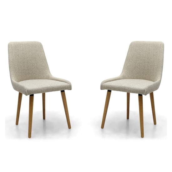 Photo of Chioa flax effect natural dining chairs in pair