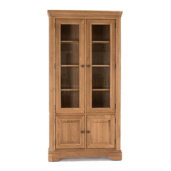 Carmen Wooden Display Unit In Natural With 4 Doors | Furniture in Fashion