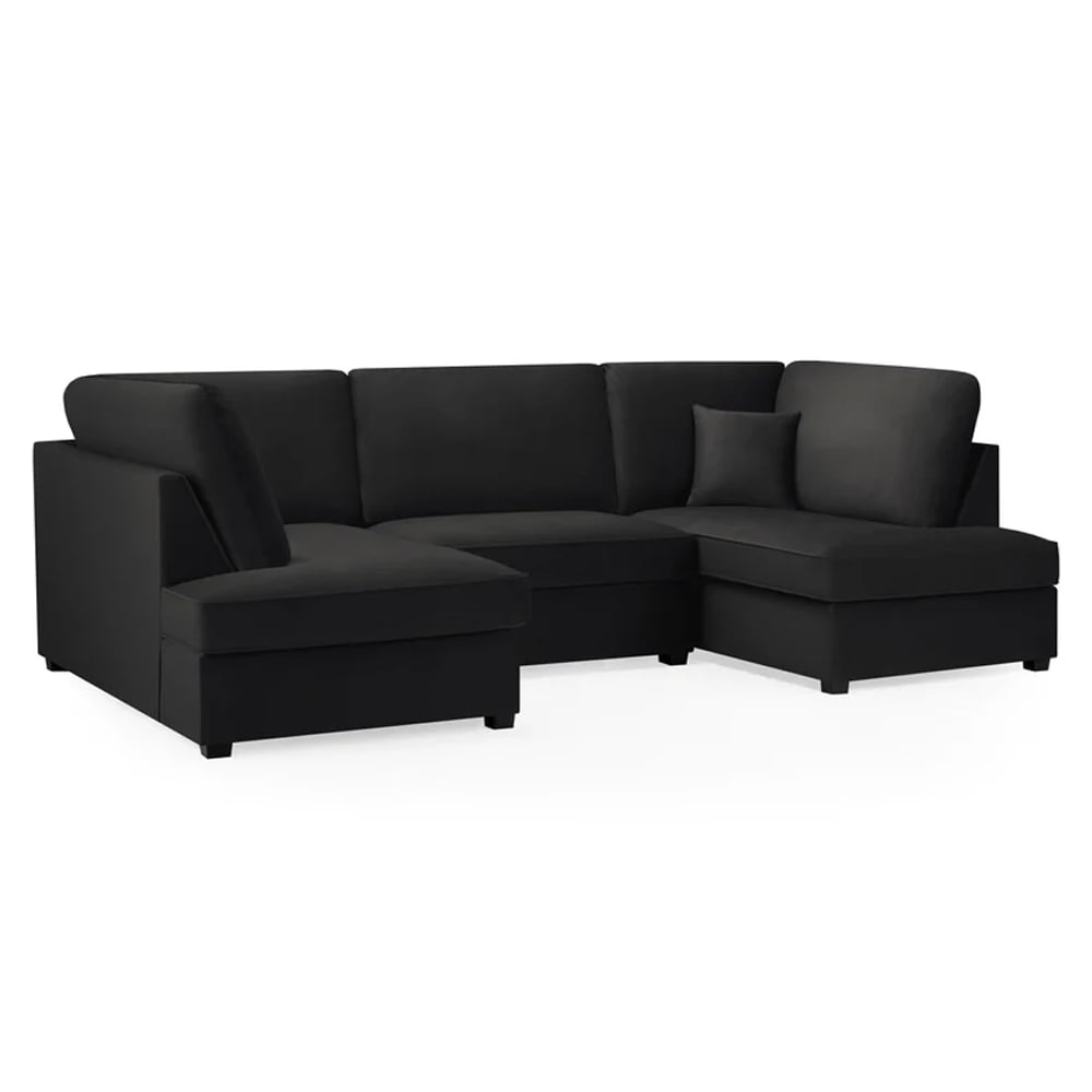 Read more about Caronia plush velvet u shaped corner in black