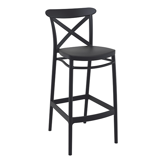 Photo of Carson polypropylene and glass fiber bar chair in black