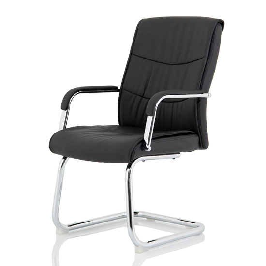 Product photograph of Carter Faux Leather Cantilever Office Visitor Chair In Black from Furniture in Fashion