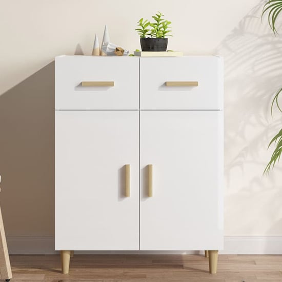 Photo of Cartier high gloss sideboard with 2 doors 2 drawers in white