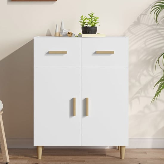 Read more about Cartier wooden sideboard with 2 doors 2 drawers in white