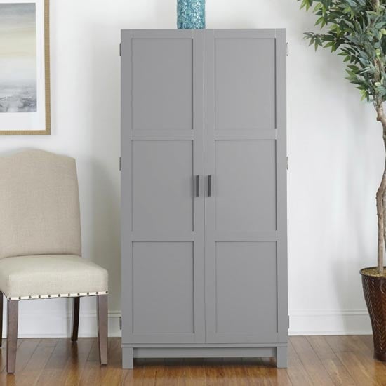 Product photograph of Carver Wooden Storage Cabinet In Grey And Weathered Oak from Furniture in Fashion