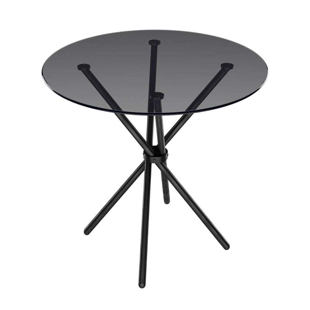 Casa Smoked Glass Top Dining Table With Black Legs