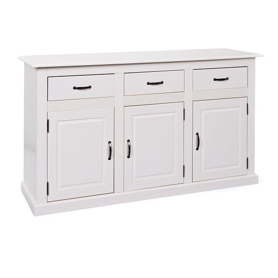 Cassala3 White Wooden SideBoard With 3 Drawers And 3 Door | Furniture ...