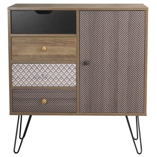 Product photograph of Cassava Wooden Sideboard With Black Legs In Brown from Furniture in Fashion