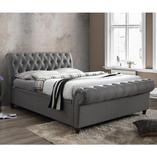 Photo of Castella fabric ottoman king size bed in grey