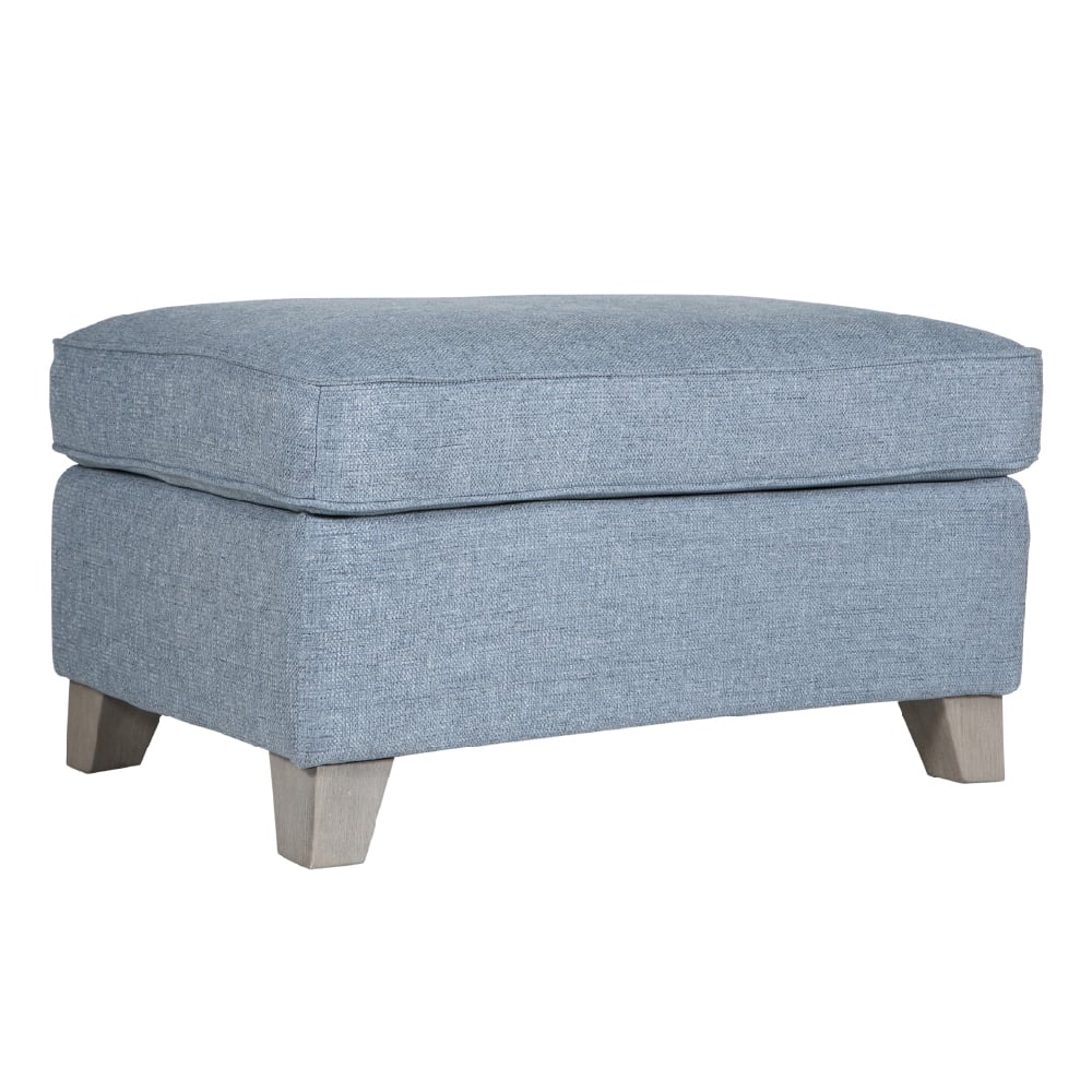 Read more about Castro fabric foot stool with oak legs in blue