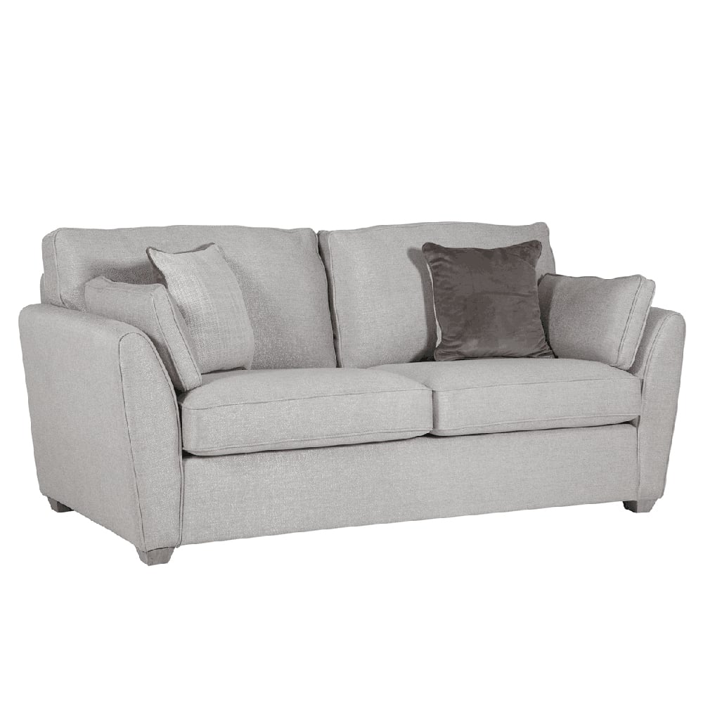 Product photograph of Castro Fabric Sofa Bed With Oak Legs In Light Grey from Furniture in Fashion