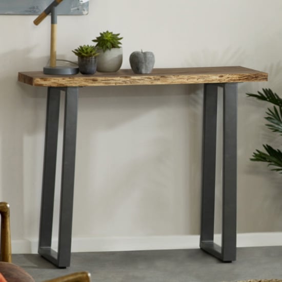 Read more about Catila live edge wooden console table in oak