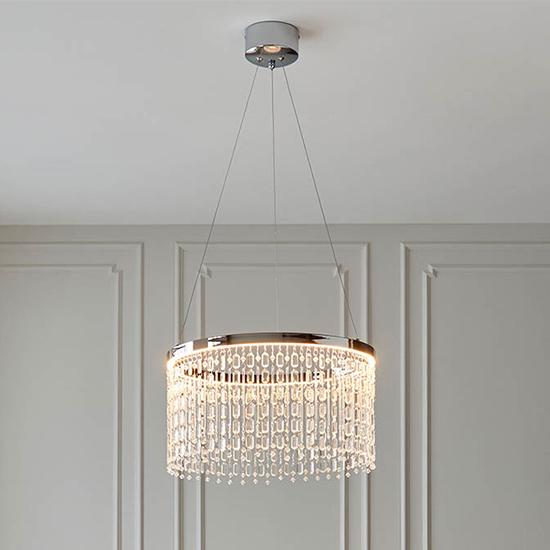 Photo of Cedar clear glass ceiling pendant light in polished chrome