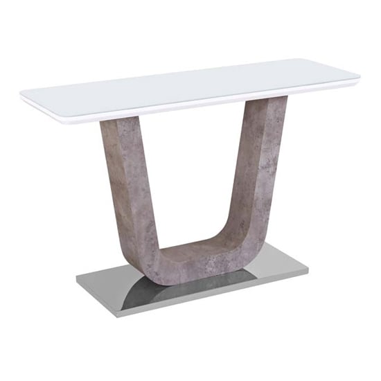 Product photograph of Ceibo High Gloss White Glass Top Console Table from Furniture in Fashion