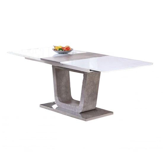 Product photograph of Ceibo High Gloss White Glass Large Extending Dining Table from Furniture in Fashion
