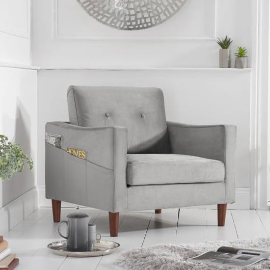 grey statement armchair