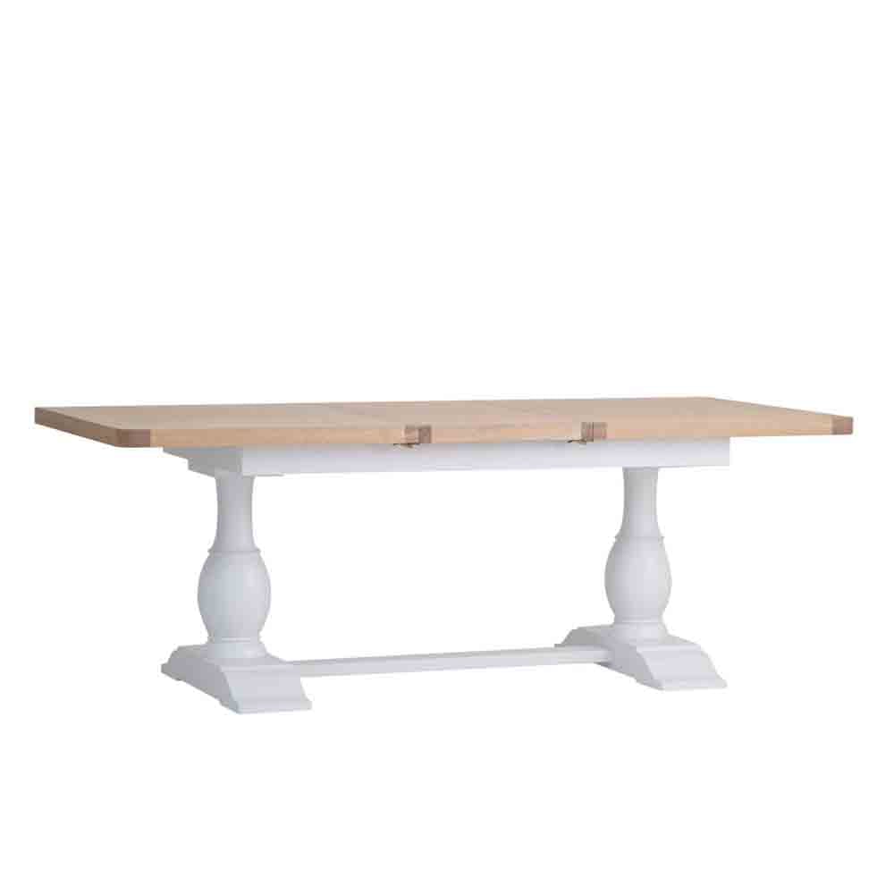 Product photograph of Celina Wooden Extending Dining Table Medium In Oak And White from Furniture in Fashion