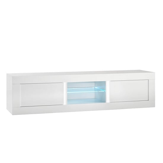 Read more about Celtic tv stand large in white high gloss with led lighting