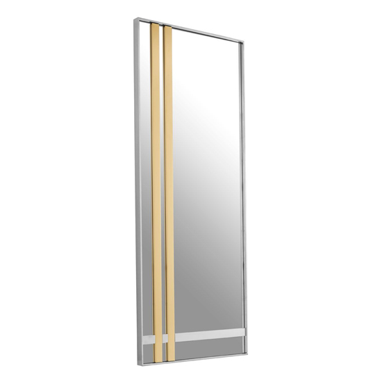 Read more about Cervantes rectangular wall bedroom mirror in clear and gold