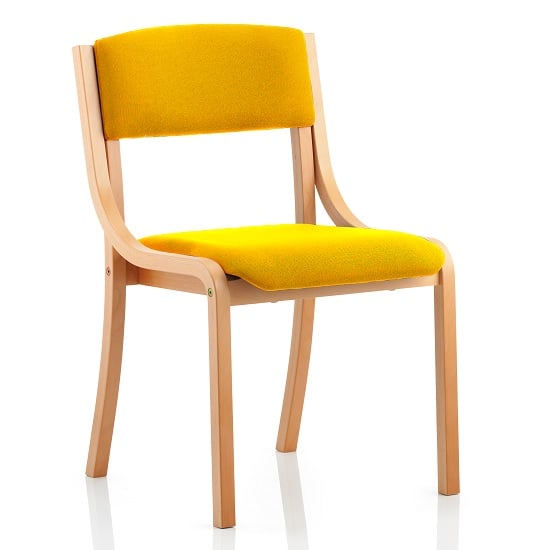 View Charles office chair in yellow and wooden frame