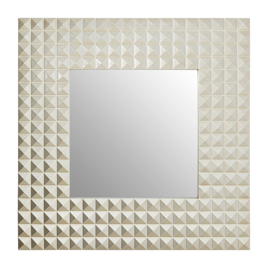 Read more about Checklock 3d geometric wall mirror in champagne