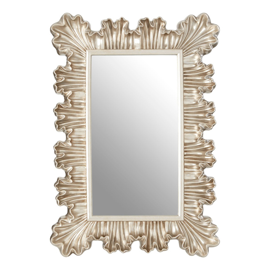 Product photograph of Checklock Clamshell Design Wall Mirror In Champagne from Furniture in Fashion
