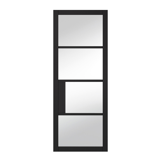 Product photograph of Chelsea Clear Glazed 1981mm X 762mm Internal Door In Black from Furniture in Fashion
