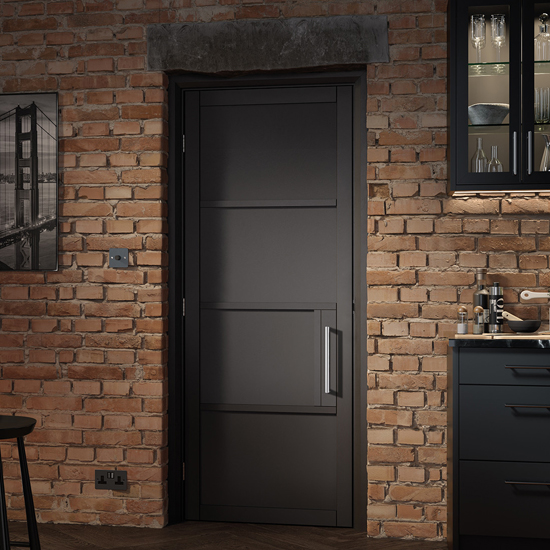 Product photograph of Chelsea Solid 1981mm X 762mm Internal Door In Black from Furniture in Fashion