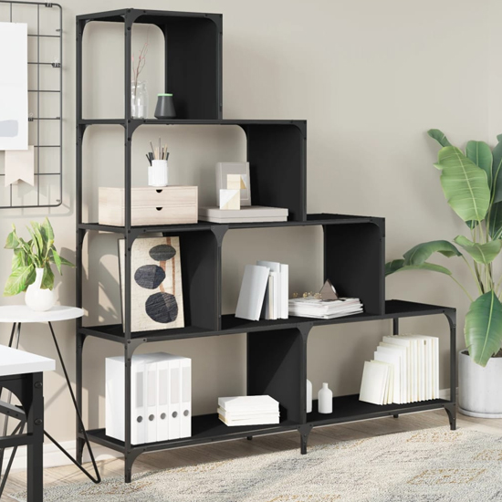 Product photograph of Chester Wooden Bookcase With 6 Shelves In Black from Furniture in Fashion