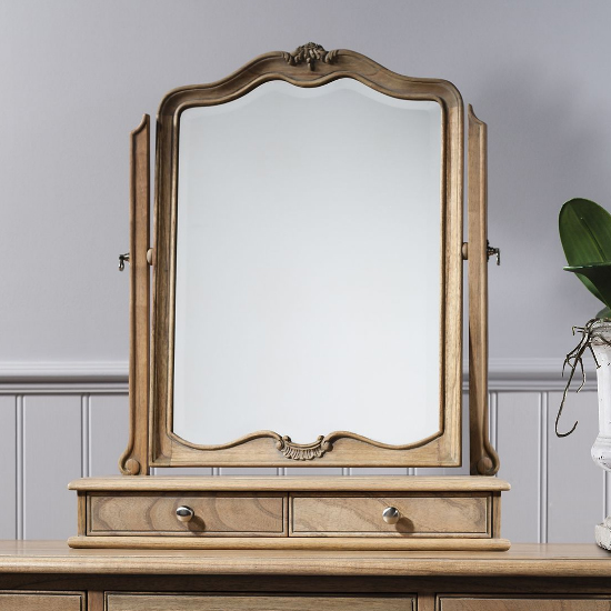 Product photograph of Chia Dressing Table Mirror In Weathered Frame from Furniture in Fashion