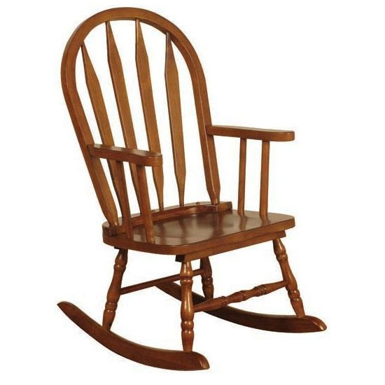 Photo of Childs wooden rocking chair in oak