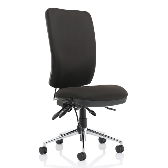 Product photograph of Chiro Fabric High Back Office Chair In Black No Arms from Furniture in Fashion