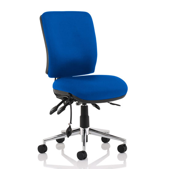 Product photograph of Chiro Fabric Medium Back Office Chair In Blue No Arms from Furniture in Fashion