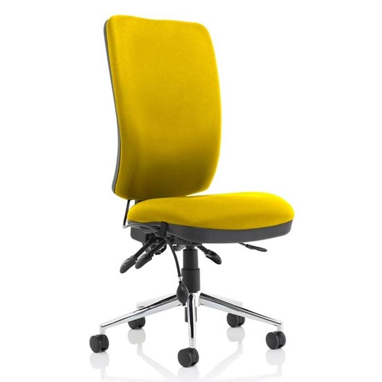 Product photograph of Chiro High Back Office Chair In Senna Yellow No Arms from Furniture in Fashion