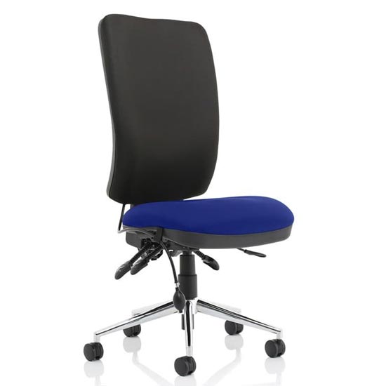 Read more about Chiro high black back office chair in stevia blue no arms