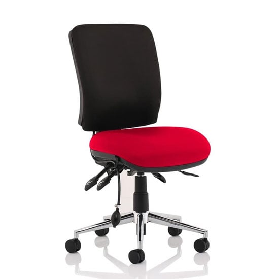 Read more about Chiro medium back office chair with bergamot cherry seat no arms