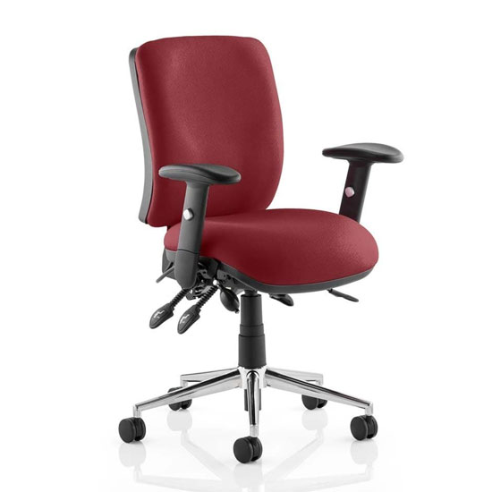 Product photograph of Chiro Medium Back Office Chair In Ginseng Chilli With Arms from Furniture in Fashion