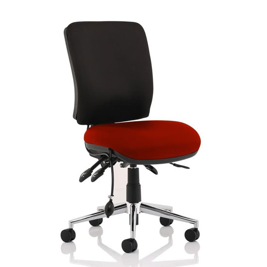 Photo of Chiro medium back office chair with ginseng chilli seat no arms