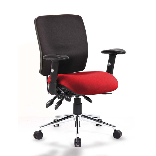 Product photograph of Chiro Medium Back Office Chair With Ginseng Chilli Seat from Furniture in Fashion