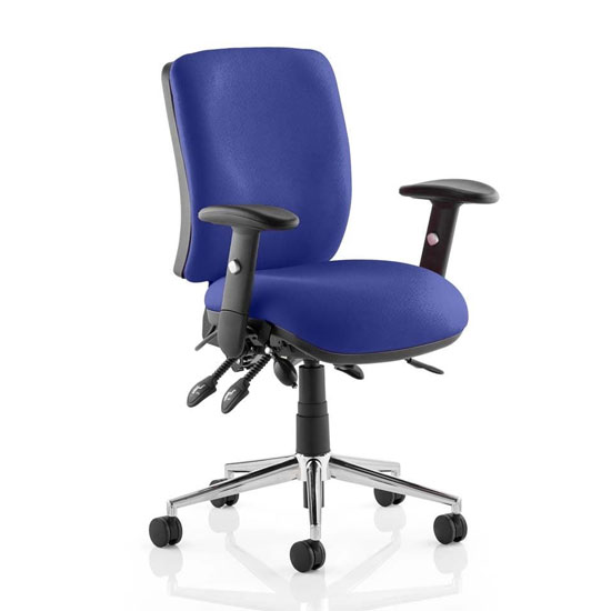 Product photograph of Chiro Medium Back Office Chair In Stevia Blue With Arms from Furniture in Fashion